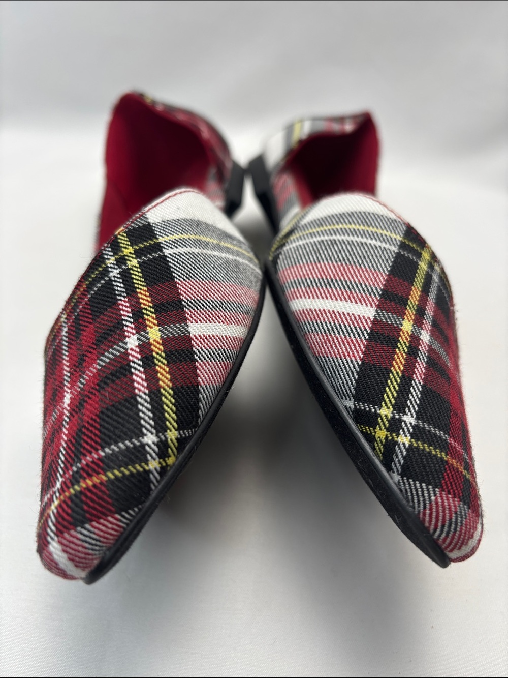 Isaac Mizrahi Amaya D’Orsay Tartan Red Plaid Pointed Toe Flats Women’s 8 - #413 - Picture 8 of 10